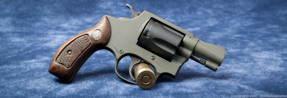 CUSTOM-Smith & Wesson Model 36 (Mfg. 1974) .38 Magpul OD Green/Black -img-9