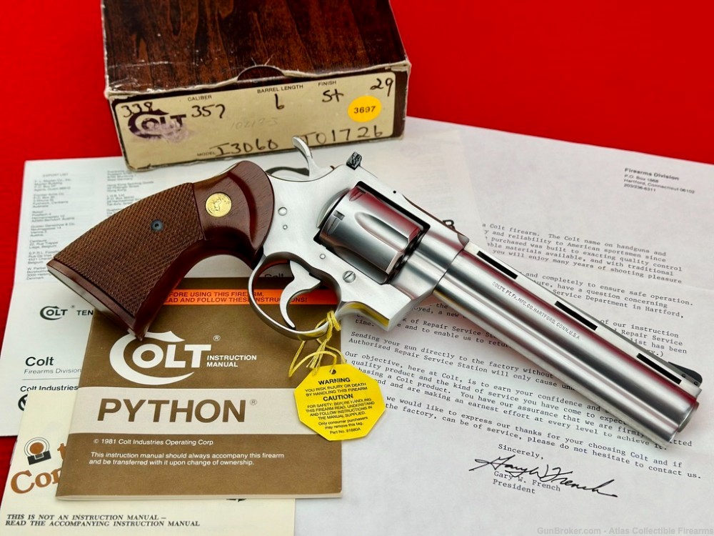 FIRST YEAR 1983 Colt Python 6" 357 Magnum |*EARLY BRUSHED STAINLESS*|NIB!-img-5