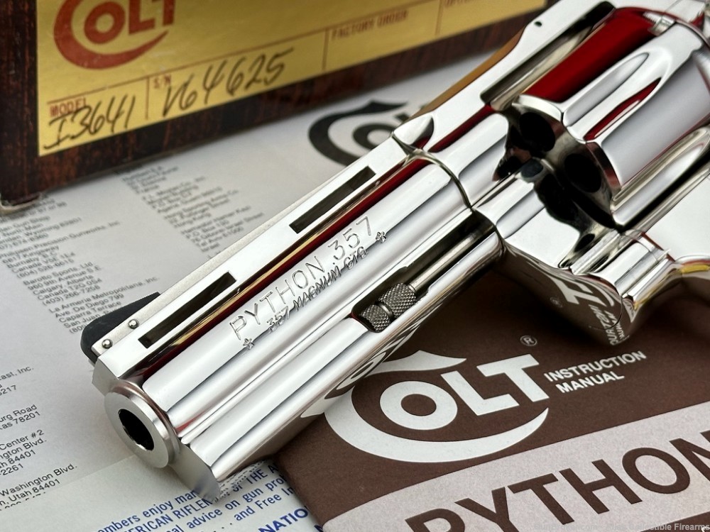 EXTREMELY NICE 1979 Colt Python 4" 357 Magnum *FACTORY NICKEL FINISH* NIB!-img-2