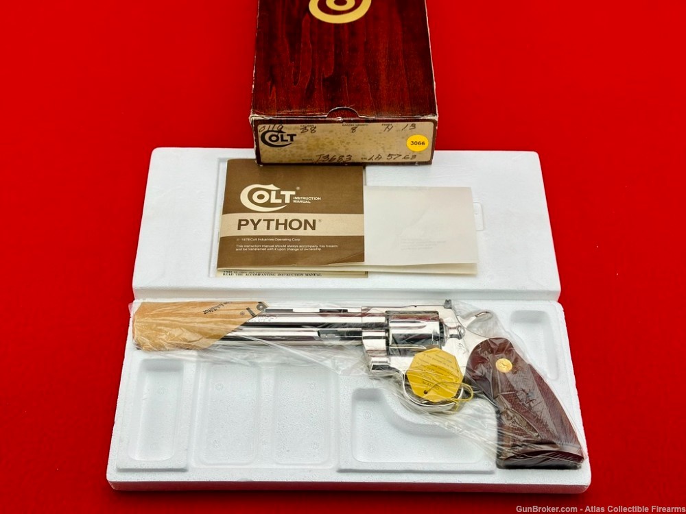 MUSEUM GRADE 1980 Colt Python TARGET 8" 38 Special *RARE NICKEL FINISH* NIB-img-28