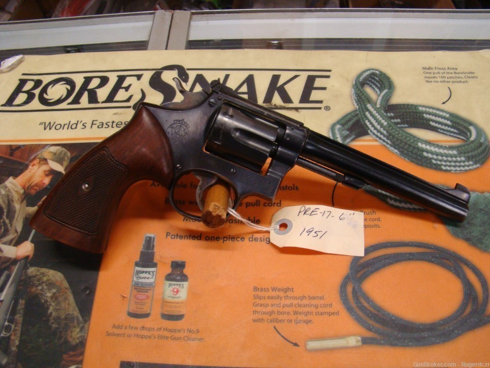 Smith and Wesson S&W Model Pre 17 22 LR 6" Barrel Revolver-img-0