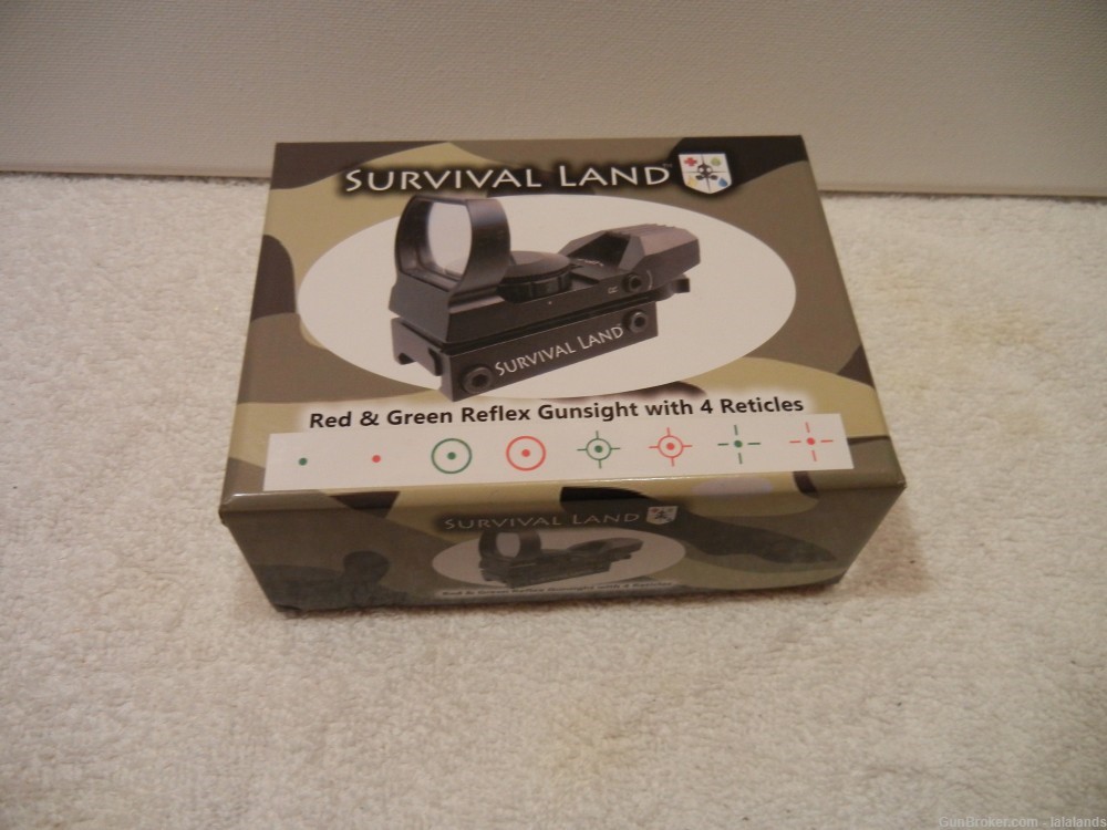 Survival Land Red and Green Reflex Gunsight with 4 Reticles.-img-0