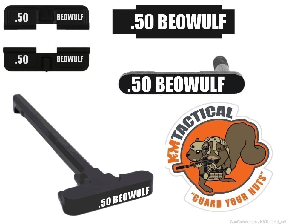 AR-15 Custom Engraved .50 BeoWulf Combo Set lower Upper Engraved Parts-img-0