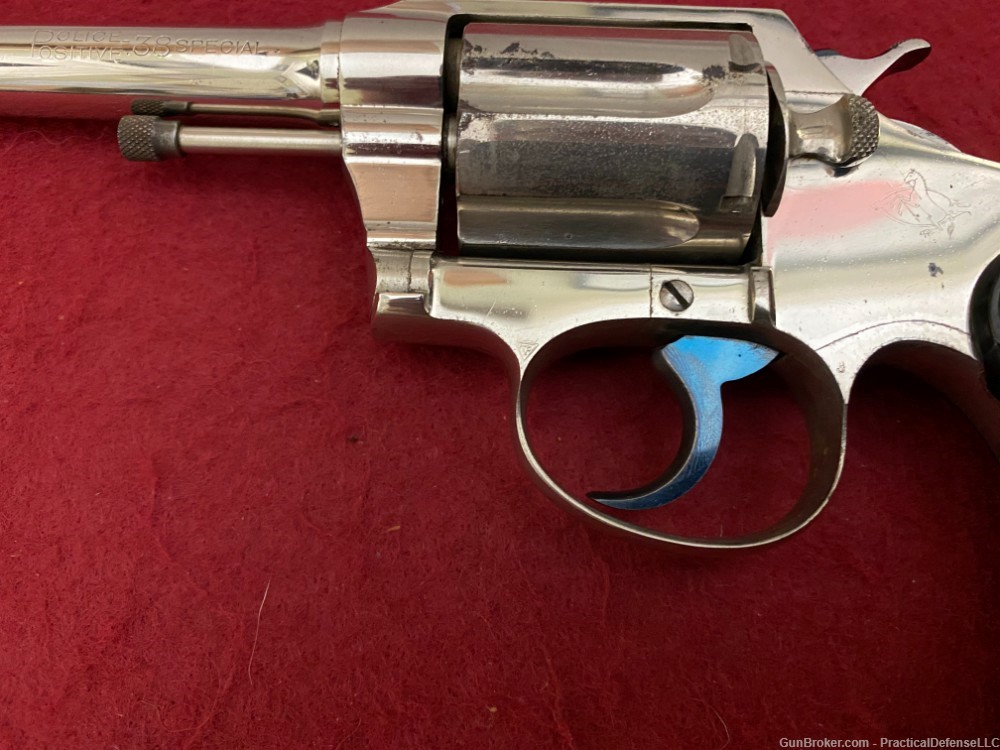 Excellent 1st issue Colt Police Positive .38 Special Nickel 4" made in 1911-img-38
