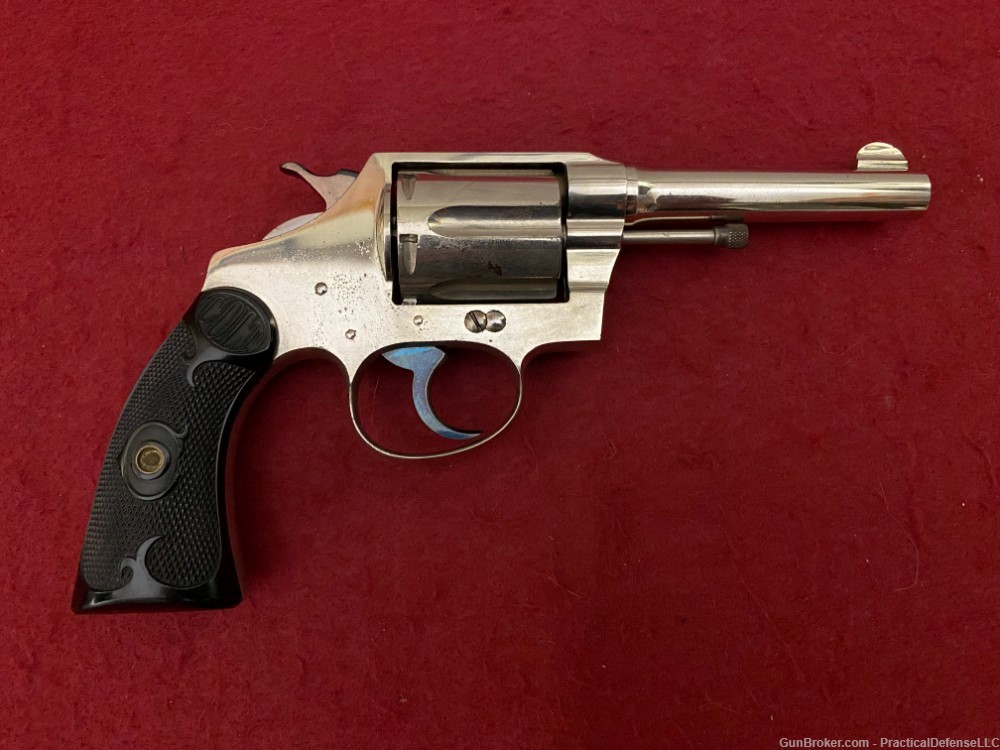 Excellent 1st issue Colt Police Positive .38 Special Nickel 4" made in 1911-img-0