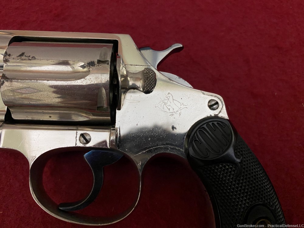 Excellent 1st issue Colt Police Positive .38 Special Nickel 4" made in 1911-img-32