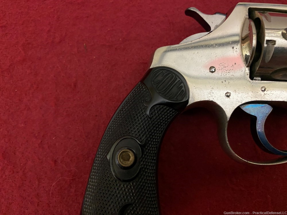 Excellent 1st issue Colt Police Positive .38 Special Nickel 4" made in 1911-img-7