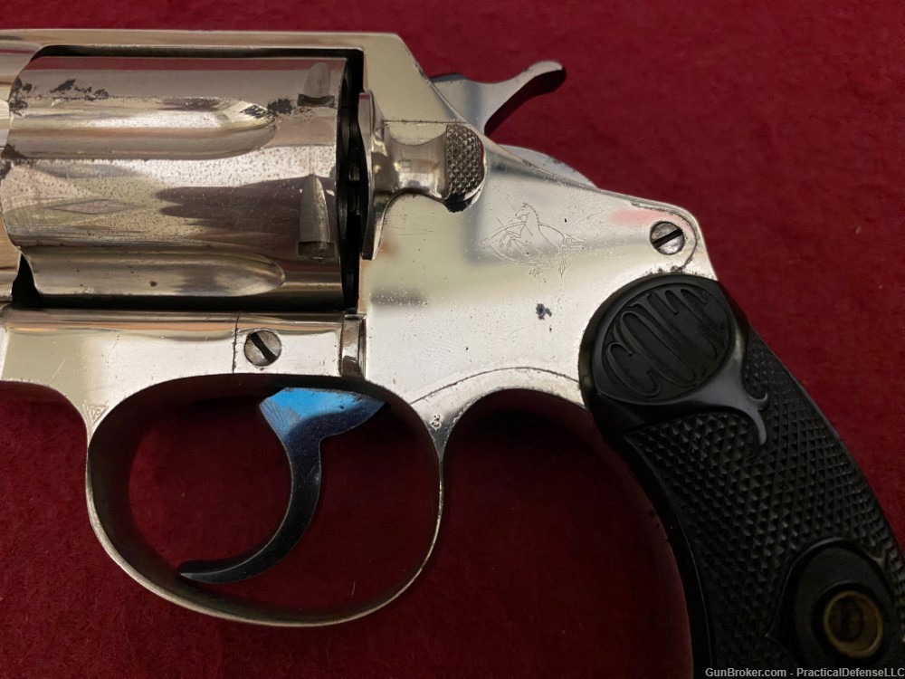 Excellent 1st issue Colt Police Positive .38 Special Nickel 4" made in 1911-img-33