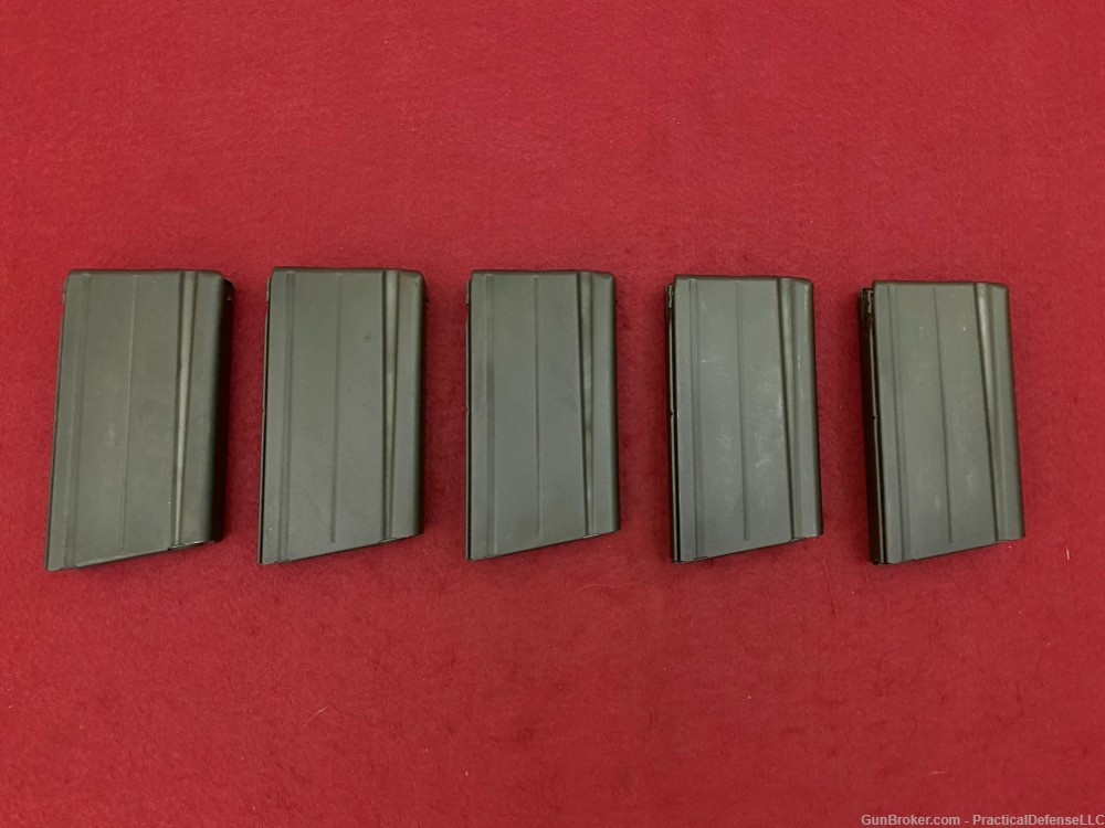 Lot of 5 Excellent Metric FAL 20rd steel magazines DSA marked 7.62 / 308-img-0