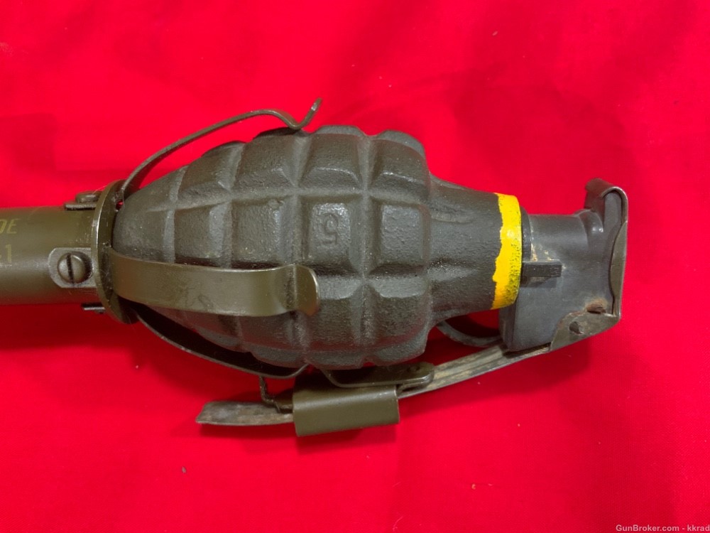 Rare Original USGI WWII FOUR Prong grenade adapter, w/WWII Pineapple & Fuse-img-3