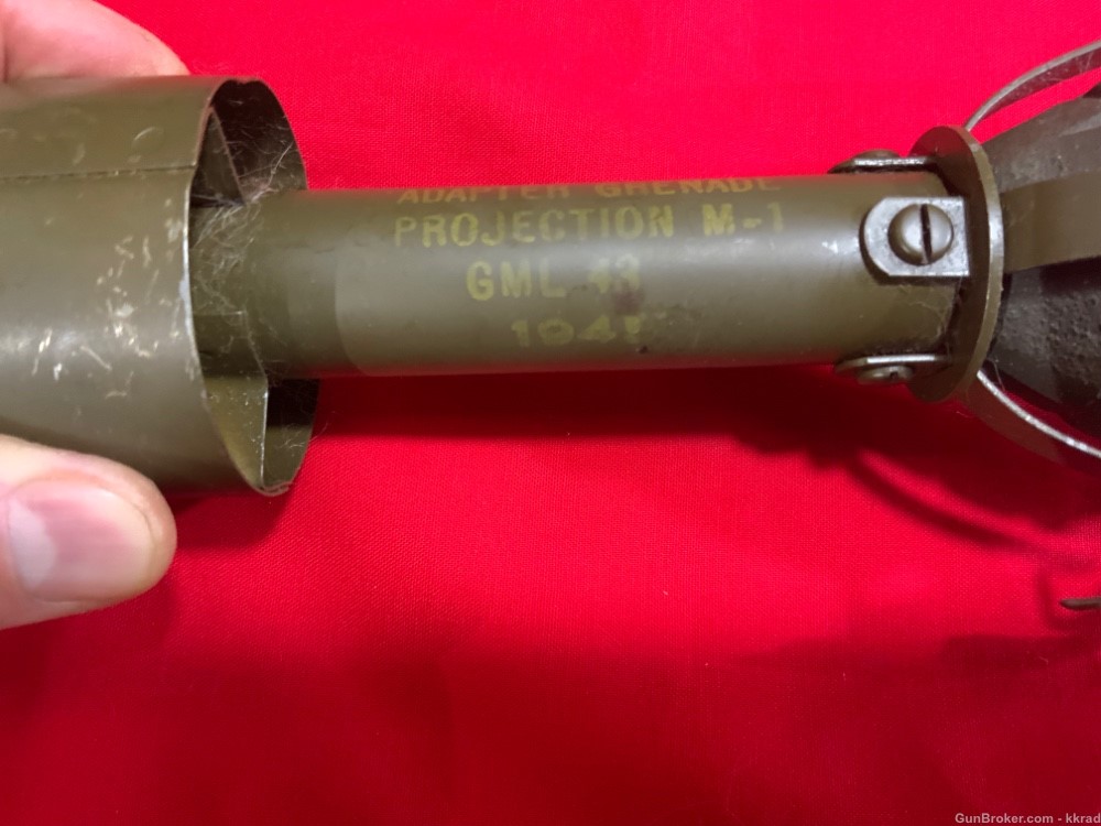 Rare Original USGI WWII FOUR Prong grenade adapter, w/WWII Pineapple & Fuse-img-1