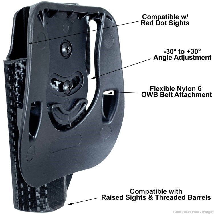 Black Scorpion Gear OWB Paddle Holster fits SAR K-12 Sport - CF-img-3