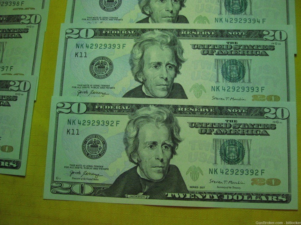 Twenty Dollar Bills 8x NK 42929392-9 Gem Mint Consecutive Numbers-img-1