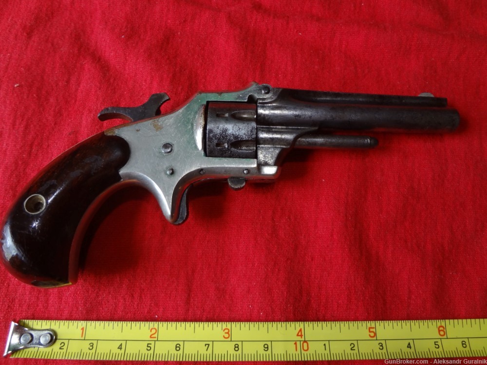 Antique Deringer Philada revolver tip-up open 22 RF short cal 7round-img-4