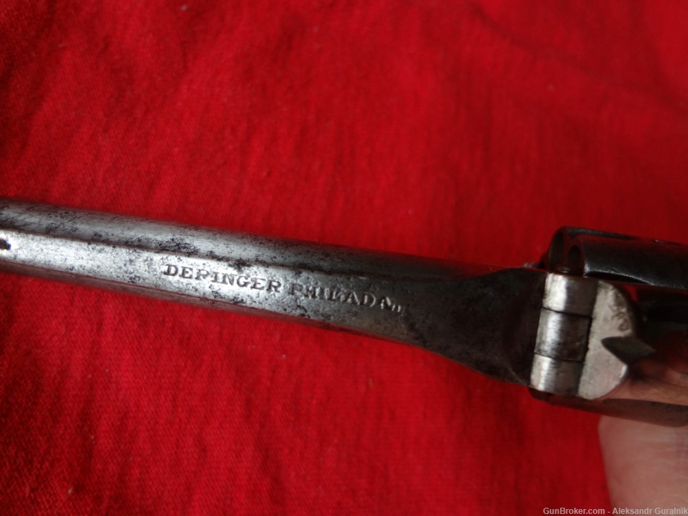 Antique Deringer Philada revolver tip-up open 22 RF short cal 7round-img-7