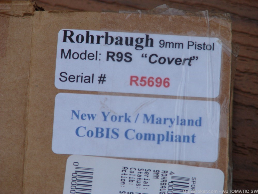 Rohrbaugh Firearms Model R9S Covert 9mm Un-Fired In Box 2011-img-51