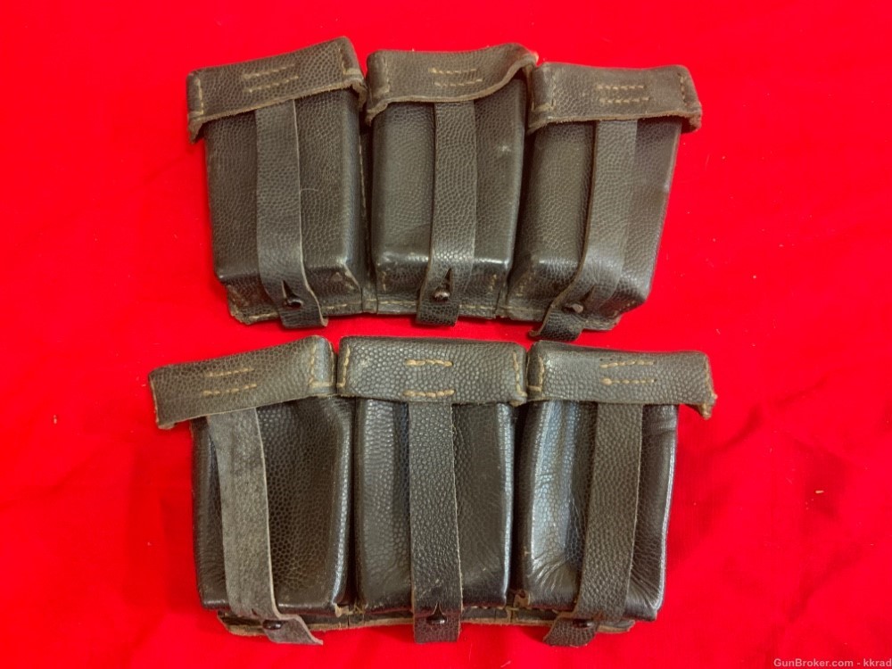 Original Matched pair of WWII German Mauser 98K Ammunition Pouches-img-0