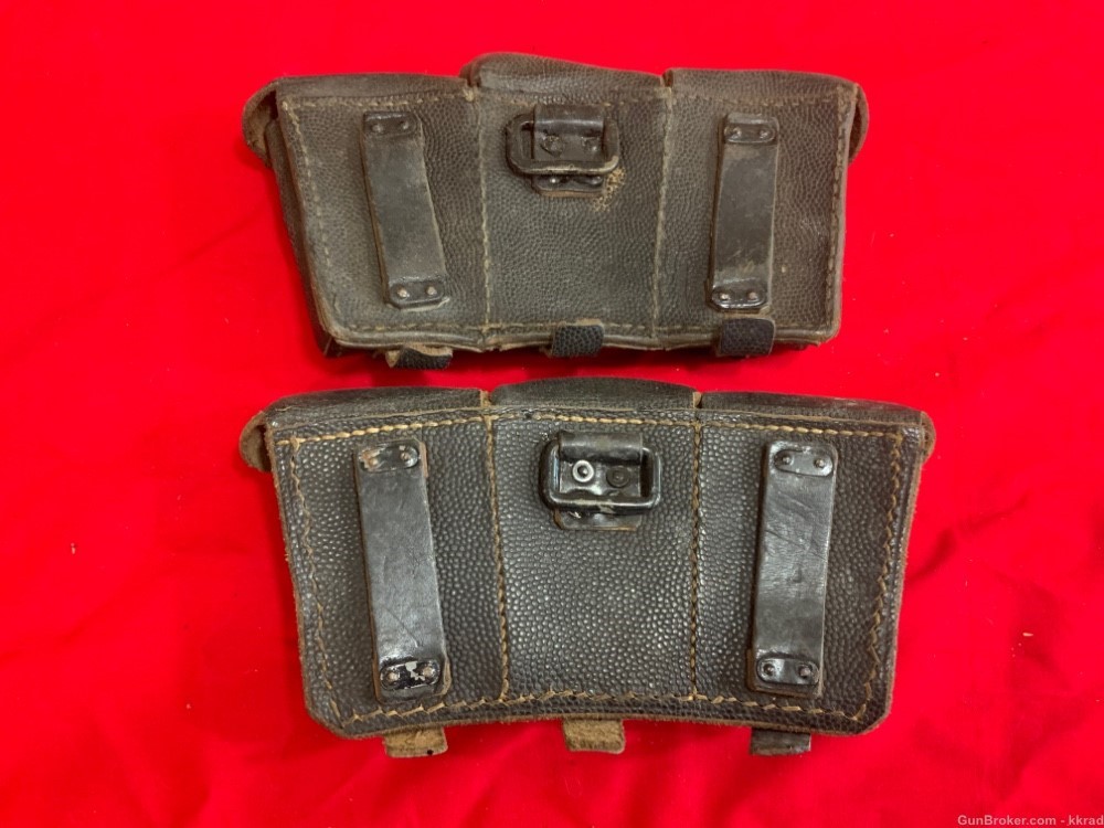 Original Matched pair of WWII German Mauser 98K Ammunition Pouches-img-1