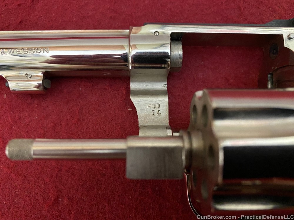 NIB Smith & Wesson Model 34 no dash 22/32 Kit Gun 4" Nickel .22LR w/ box-img-72