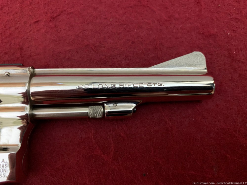 NIB Smith & Wesson Model 34 no dash 22/32 Kit Gun 4" Nickel .22LR w/ box-img-21