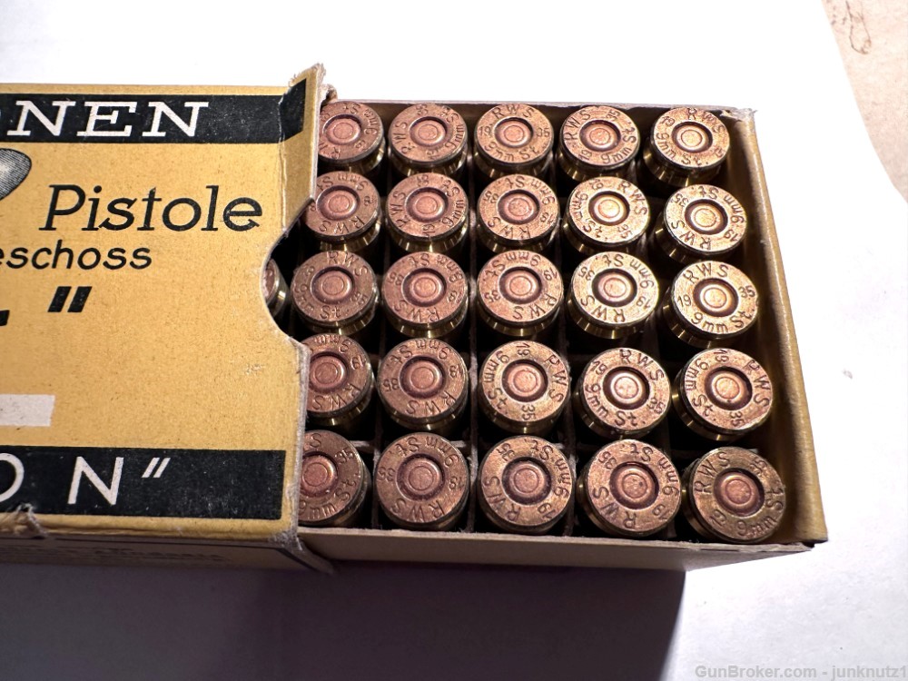Austrian Steyr Hahn 9mmS Ammunition Original Picture Box of 50 Rounds-img-2