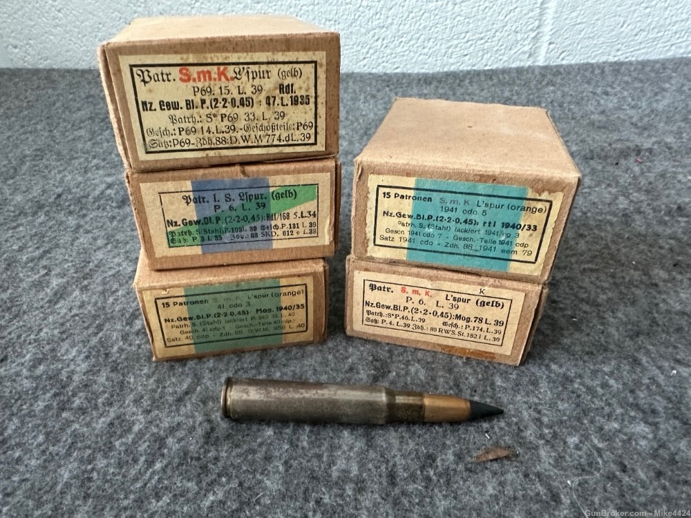 75 Rounds-WW2 German 8mm Mauser Tracer AP Ammo-Scarce-img-0