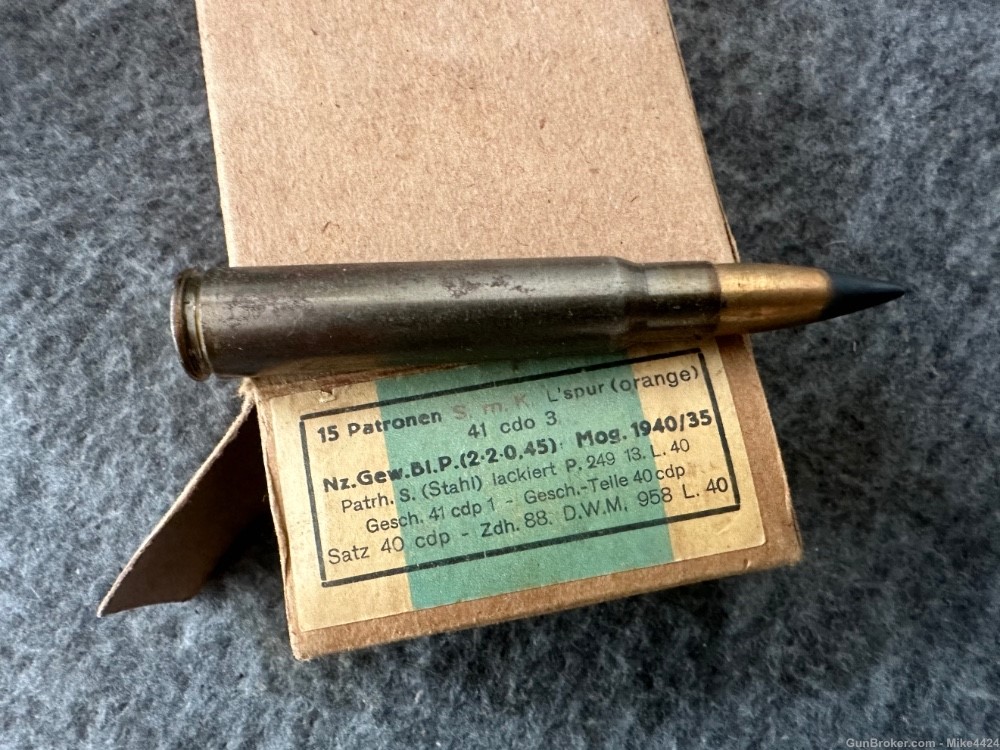 75 Rounds-WW2 German 8mm Mauser Tracer AP Ammo-Scarce-img-5