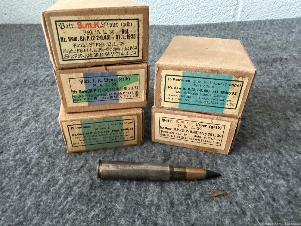 75 Rounds-WW2 German 8mm Mauser Tracer AP Ammo-Scarce-img-1