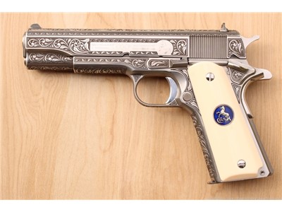 Colt engraved 1911 ivory grips .45 government **AMAZING**