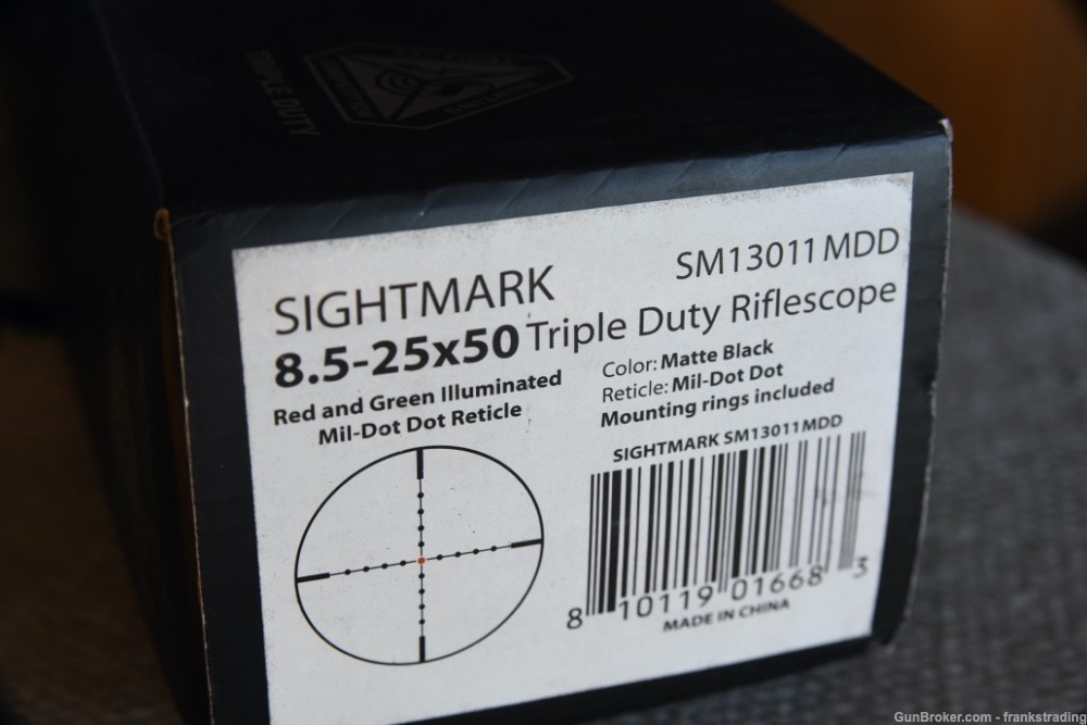 Sightmark Triple duty Illuminated Mil-dot 8.5-25x50mm scope as NEW w/box-img-8