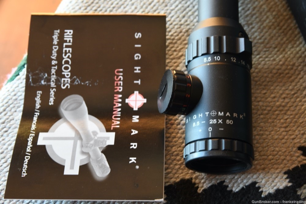 Sightmark Triple duty Illuminated Mil-dot 8.5-25x50mm scope as NEW w/box-img-1