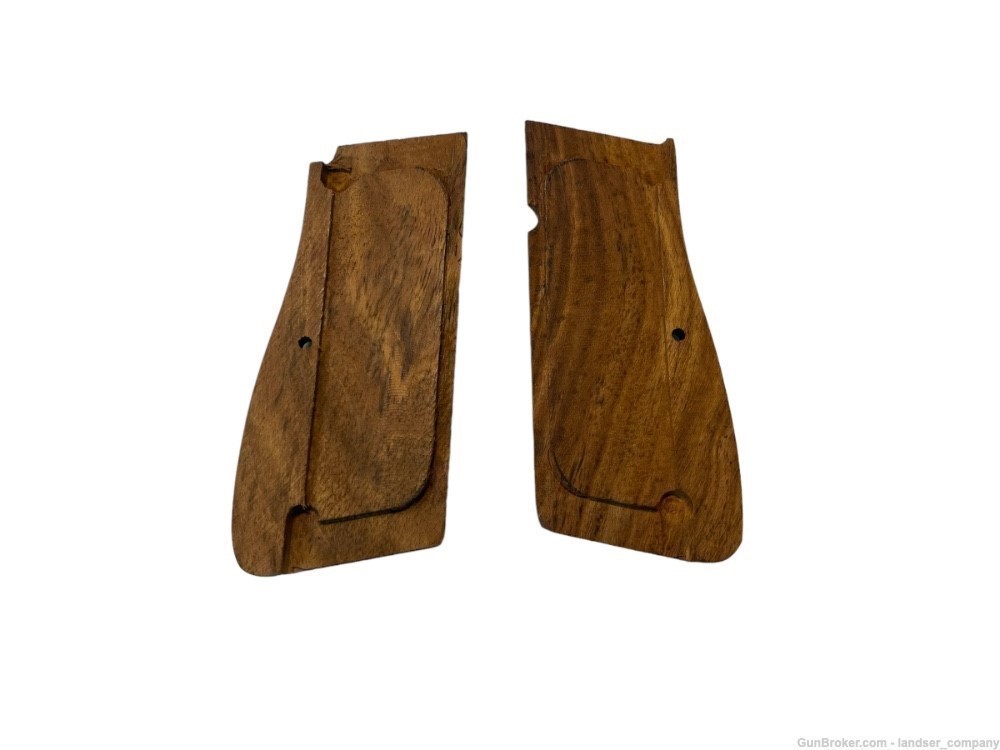 GERMAN BROWNING HIGH POWER 9MM WOODEN REPLACEMENT PISTOL GRIPS-img-1
