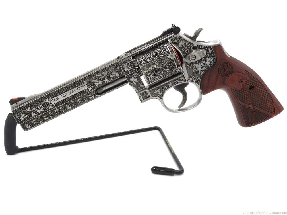 Rare Unique Custom Engraved S&W Smith & Wesson 686 Plus Deluxe 6" 357 MAG -img-3