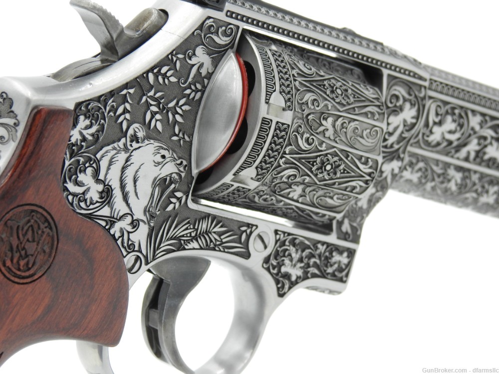 Rare Unique Custom Engraved S&W Smith & Wesson 686 Plus Deluxe 6" 357 MAG -img-12