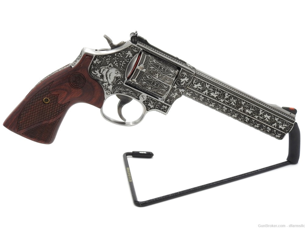Rare Unique Custom Engraved S&W Smith & Wesson 686 Plus Deluxe 6" 357 MAG -img-13