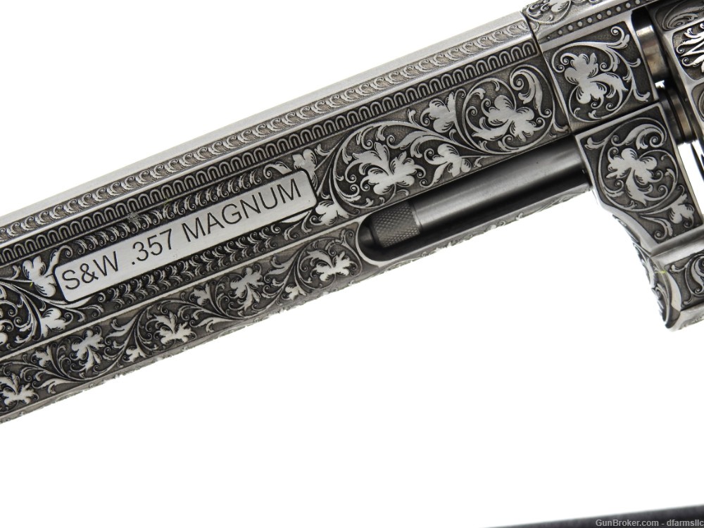 Rare Unique Custom Engraved S&W Smith & Wesson 686 Plus Deluxe 6" 357 MAG -img-5