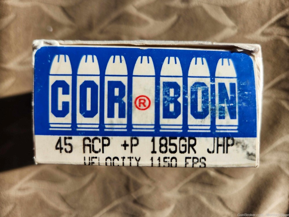 COR-BON .45 ACP+P 185gr JHP Factory Loaded - As New!-img-0