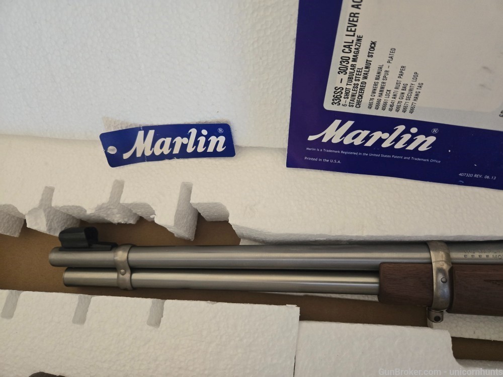 Marlin 336SS STAINLESS STEEL SS 336 Walnut stock 30-30 win Rifle NIB WOW-img-5
