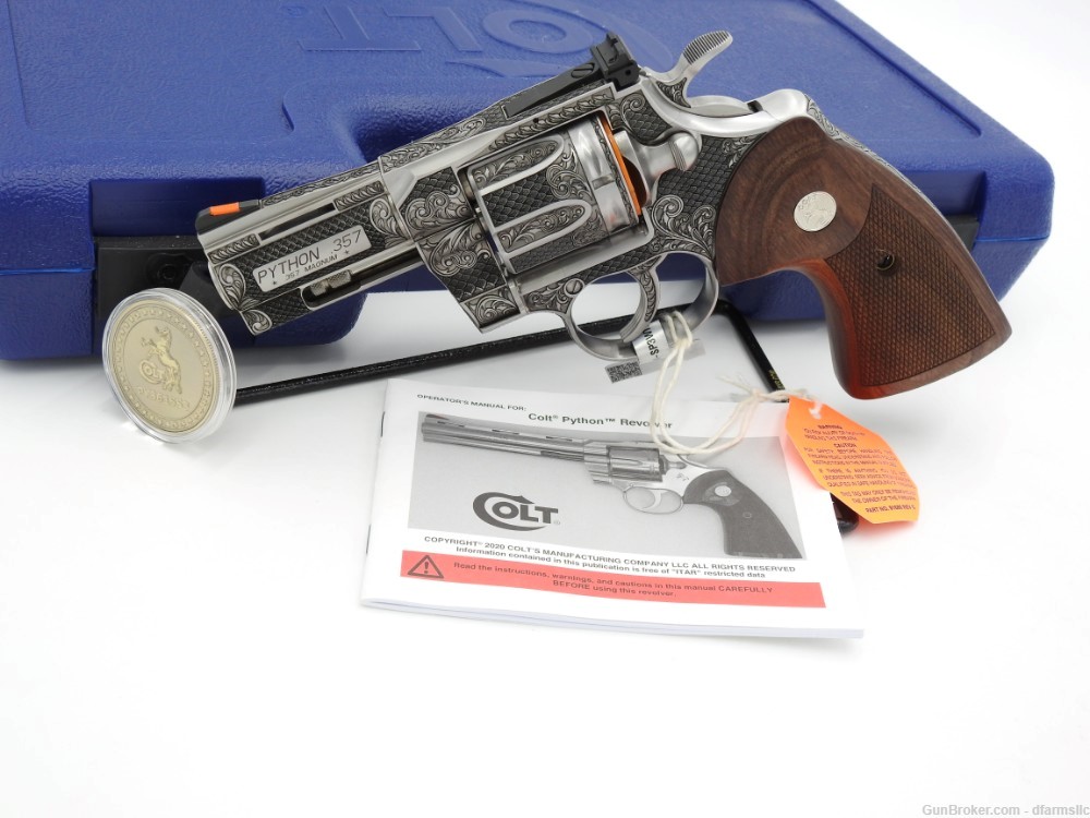 Extremely Rare Collectible Stunning Custom Engraved Colt Python 3" 357 MAG-img-1