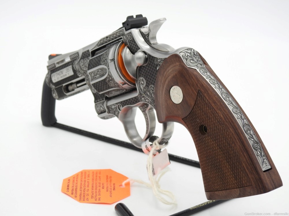 Extremely Rare Collectible Stunning Custom Engraved Colt Python 3" 357 MAG-img-9