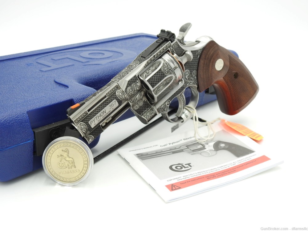 Extremely Rare Collectible Stunning Custom Engraved Colt Python 3" 357 MAG-img-0