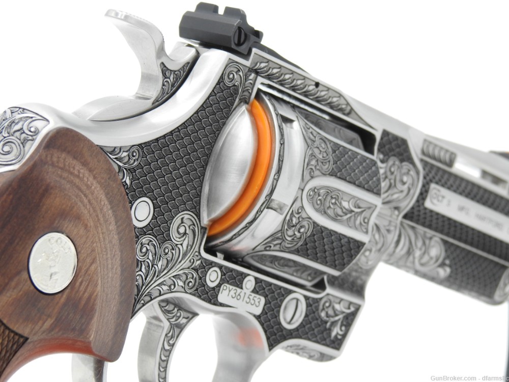 Extremely Rare Collectible Stunning Custom Engraved Colt Python 3" 357 MAG-img-12