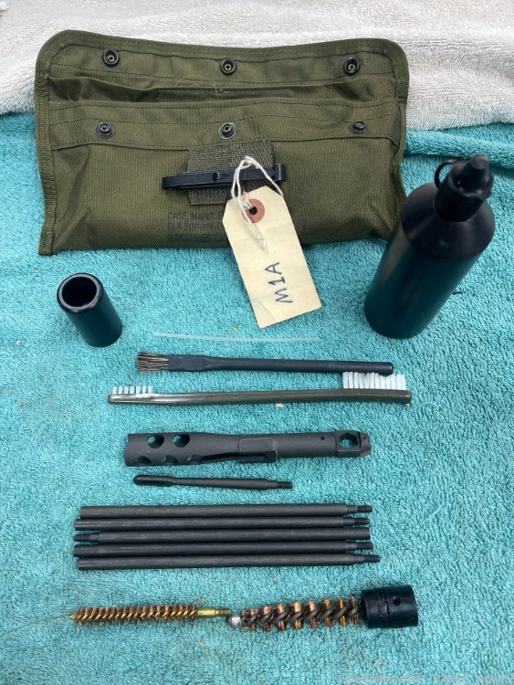 M1A AND M14 USGI CLEANING KIT IN ORIGINAL OD GREEN BAGS - HIGH QUAL (BF-04)-img-0