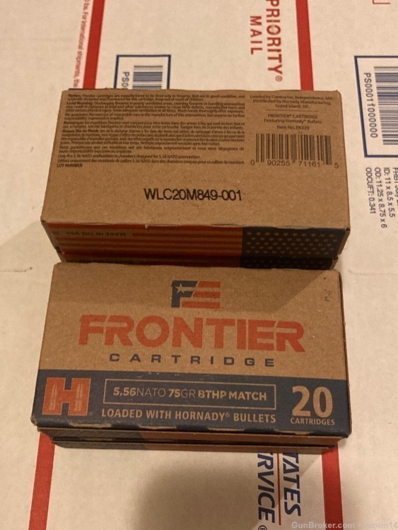 100 rds Frontier 5.56 Nato (.223 Rem) 75gr Hornady BTHP Match Hollow Point-img-1