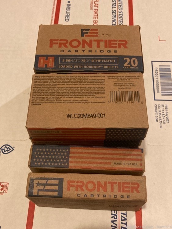 200 rds Frontier 5.56 Nato (.223 Rem) 75gr Hornady BTHP Match Hollow Point-img-2