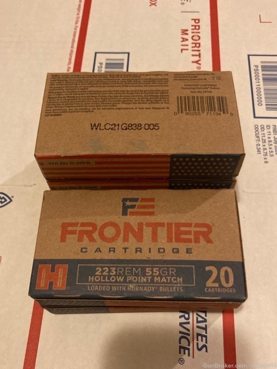 100 rounds Frontier .223 REM 5.56 nato 55gr Hornady BTHP Match Hollow Point-img-2