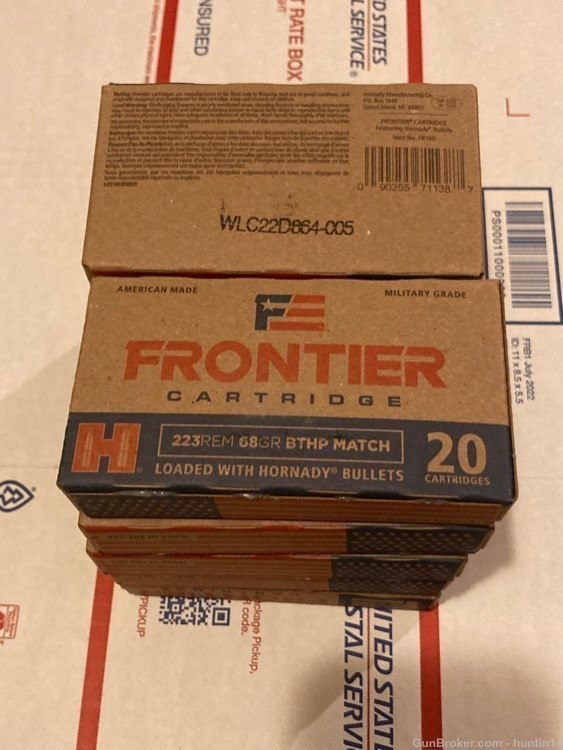 200 rounds Frontier .223 REM 5.56 nato 68gr Hornady BTHP Match Hollow Point-img-2