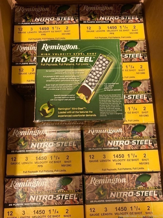 250 rounds of Remington Nitro Steel Shot 12ga 3" 1.25oz 2 shot Waterproof-img-5
