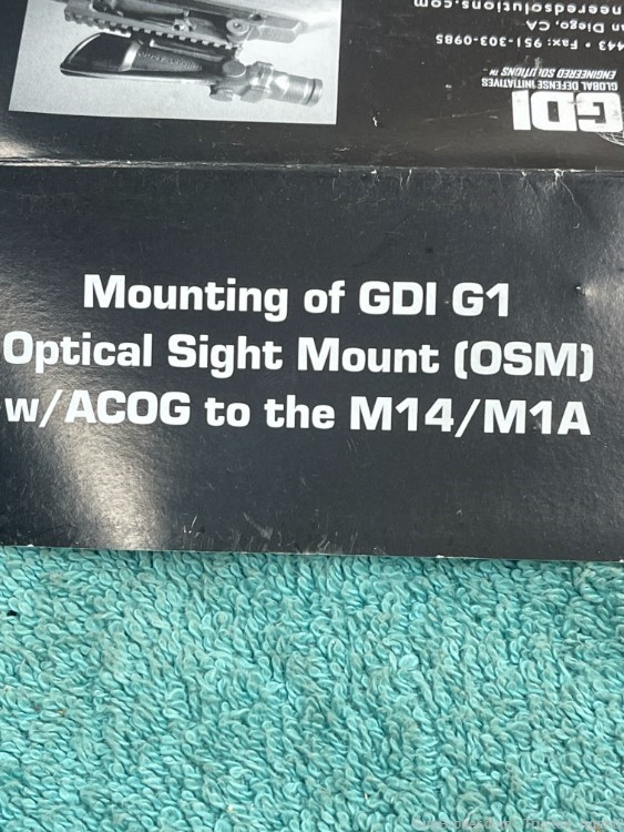 M14 / M1A SCOPE MOUNT BY GDI MODEL G1 OPTICAL SIGHT MOUNT  (BF-05)-img-7