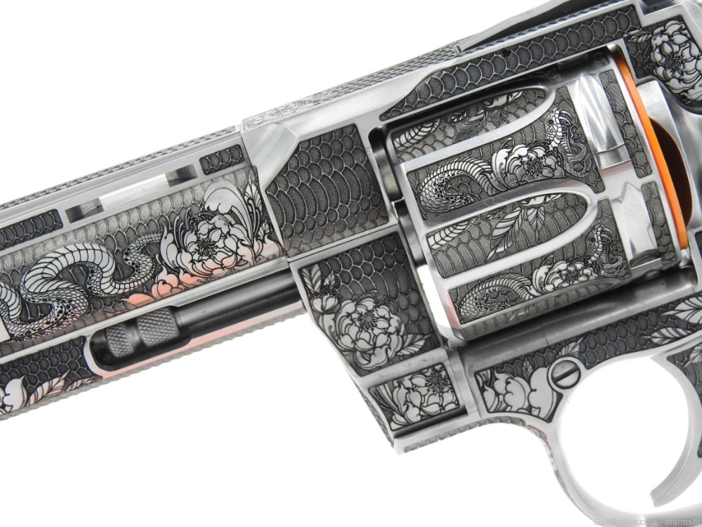 Collectible Ultra Rare Spectacular Custom Engraved Colt Python 6" 357 MAG-img-6